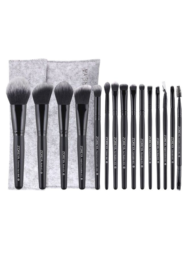 15-Piece Makeup Brush Set With Bag Multicolour - Image 1
