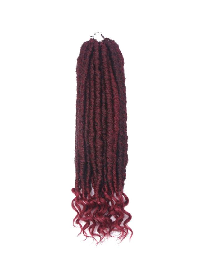 NIBEMINENT 6-Bundle Curly Braided Hair Extension Set Black/Brown - Image 1