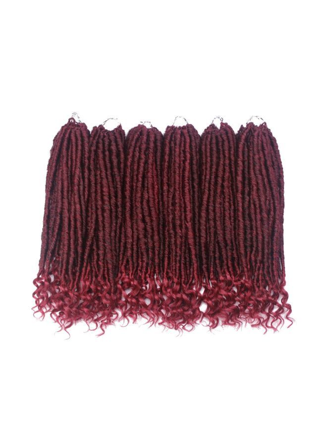 NIBEMINENT 6-Bundle Curly Braided Hair Extension Set Black/Brown - Image 2