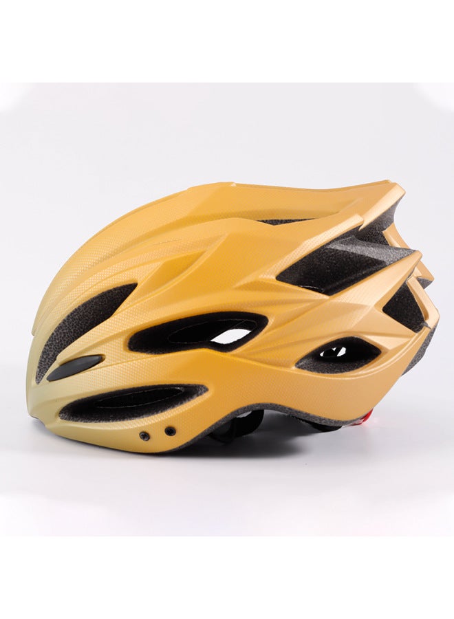 Yellow Gradient-with Light Cycling Helmet One-piece Mountain Bike Road Bicycle Helmet Eps Men's And Women's Sports Helmet Safety Helmet