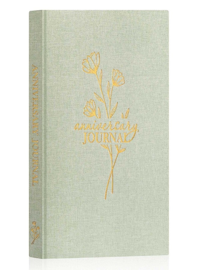 Lanpn Wedding Anniversary Journal Notebook - Linen First Year to 70th Anniversary Scrapbook Memory Book for Couples - Newlywed Marriage Journal Wedding Anniversary Book Gifts (Sage Green, 190 Pages) - Image 1