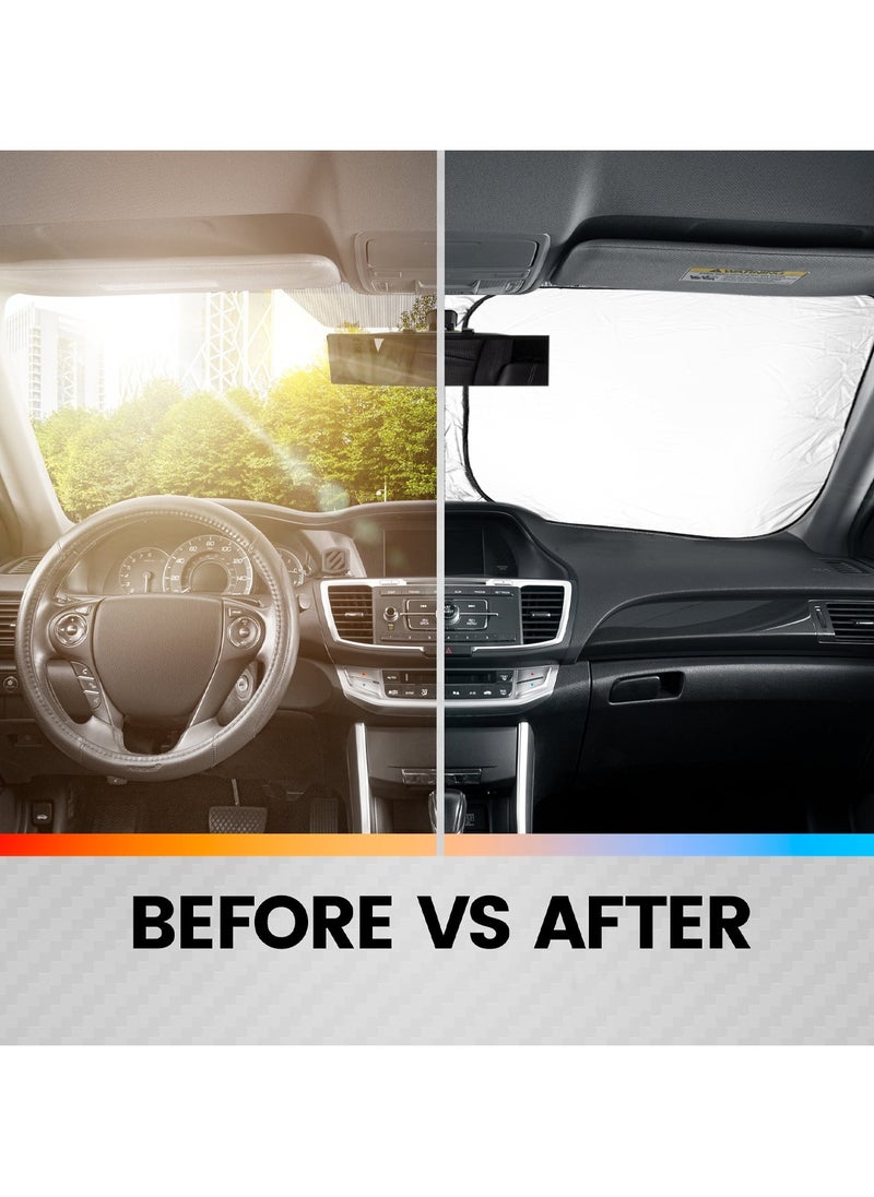 Agc - Car Windshield Sunshade, Car Sun Shade Car Sun Protector UV Rays and Heat Protector Sun Visor Foldable Keep Your Vehicle Cool Blocks UV Rays - Red - Image 1