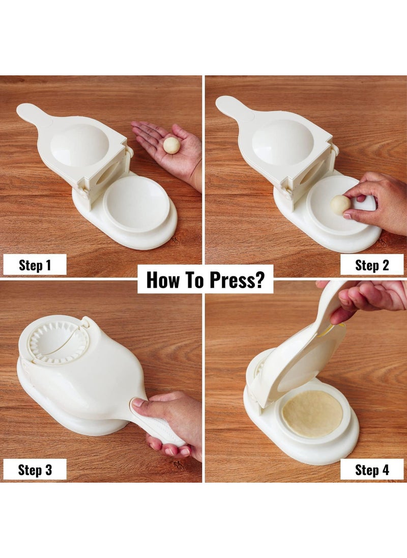 KBDev KBDev 2 in 1 Dumpling Maker Ghughra Momos Maker Machine Skin Press Mould for Gujiya Ghughra Mould Machine Kitchen Dumpling Making Tool with Dumpling Puri Maker Multicolor  - Image 5