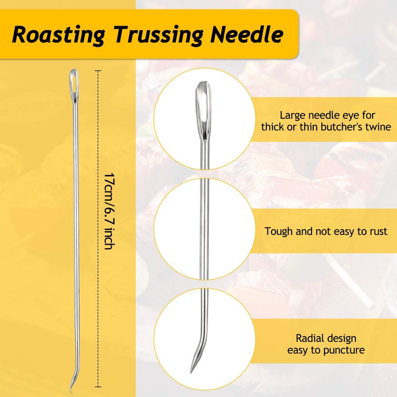 WILLBOND 6-Piece Stainless Steel Curved Poultry Trussing Needles for Securing Stuffed Turkey, Chicken, Roasts and Rolled Meats - Image 3