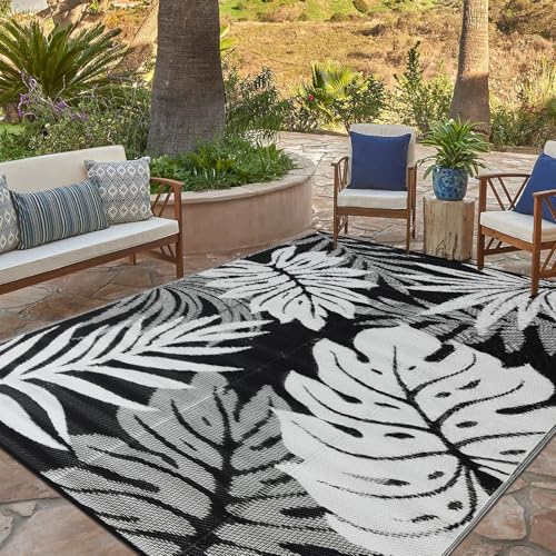 YONILE Outdoor Rug 5x8 ft Waterproof Reversible Outdoor Plastic Straw Rug for Patios Clearance Outdoor Area Rug Carpet RV Mat for Camping Backyard Deck Porch - Image 1