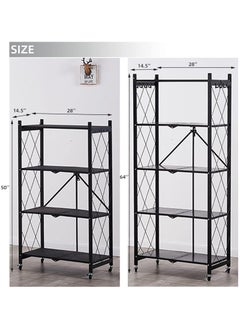 Generic 4-Tier Storage Shelves, Collapsible Metal Shelf Organizer for Garage/Pantry/Kitchen/Sunroom Foldable Shelving Unit.  - Image 3
