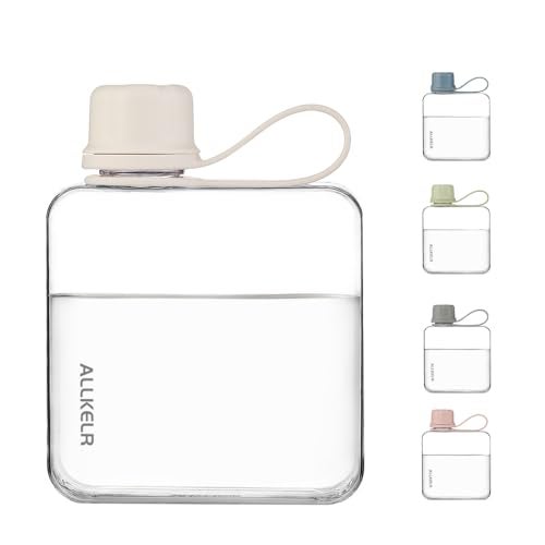 ALLKELR Portable Flat Water Bottle,BPA Free Reusable Tritan Plastic Travel Water Bottle Cup,Lightweight Leakproof Slim Water Bottle Fits Purse,Backpacking, Hiking (White, 10.8 oz) - Image 3