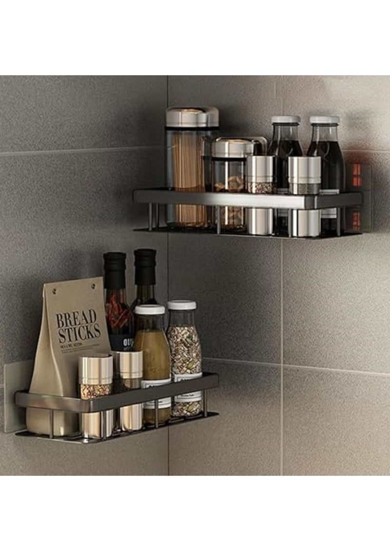 SKY-TOUCH - 2 Pack Shower Caddy,Bathroom Shower Organizer shelves,Rustproof Waterproof& Easy Mount,No Drilling - Self Adhesive,Home Wall Shower Inside Organization,30 * 13 * 4cm,Max Capacity 30lbs - Image 1