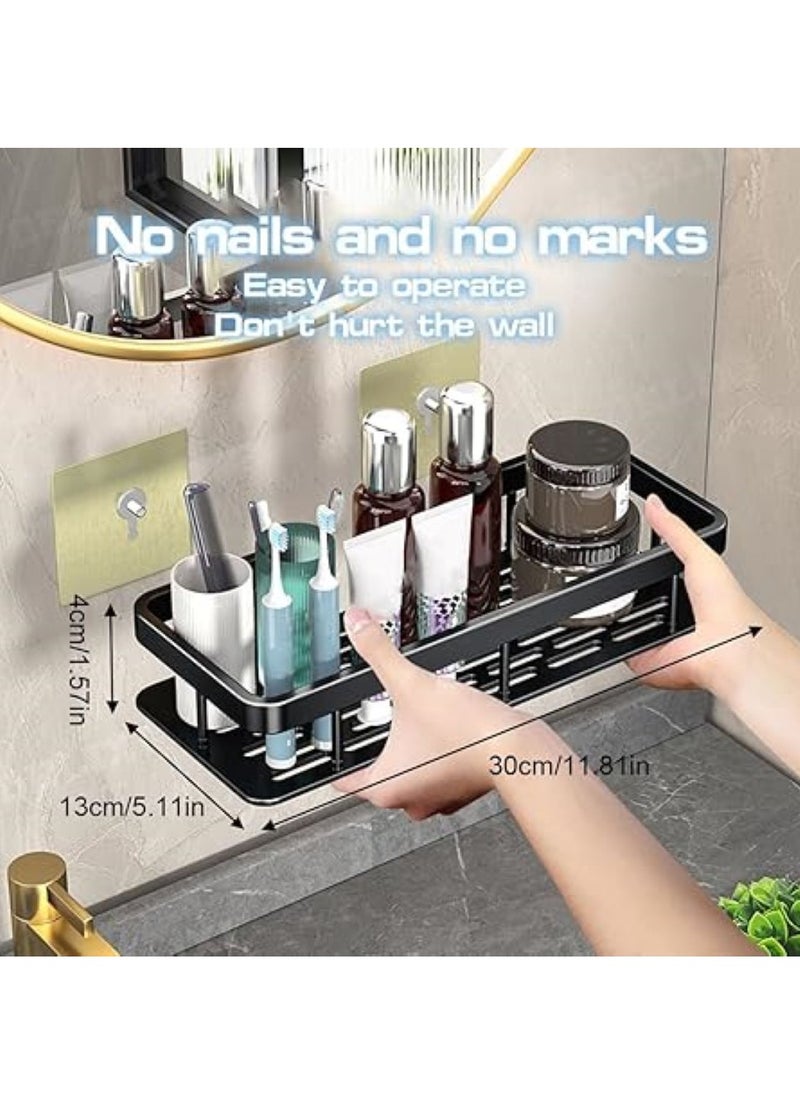 SKY-TOUCH - 2 Pack Shower Caddy,Bathroom Shower Organizer shelves,Rustproof Waterproof& Easy Mount,No Drilling - Self Adhesive,Home Wall Shower Inside Organization,30 * 13 * 4cm,Max Capacity 30lbs - Image 1
