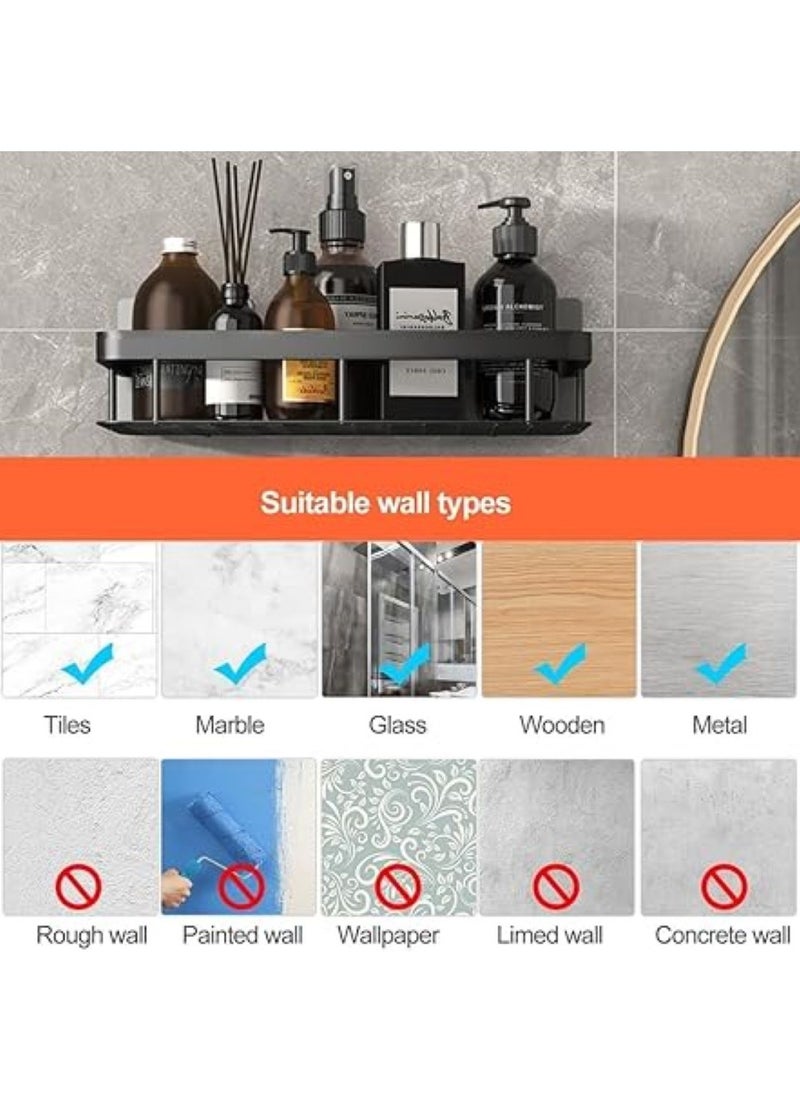 SKY-TOUCH - 2 Pack Shower Caddy,Bathroom Shower Organizer shelves,Rustproof Waterproof& Easy Mount,No Drilling - Self Adhesive,Home Wall Shower Inside Organization,30 * 13 * 4cm,Max Capacity 30lbs - Image 1