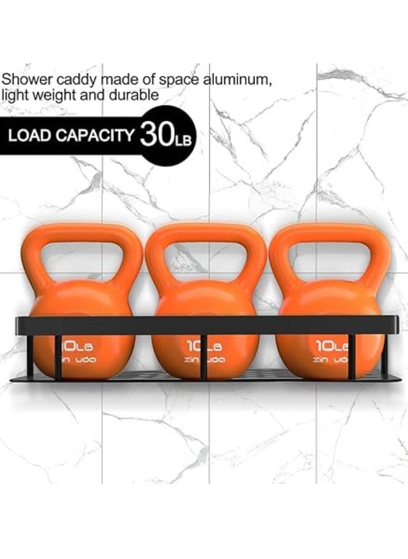 SKY-TOUCH - 2 Pack Shower Caddy,Bathroom Shower Organizer shelves,Rustproof Waterproof& Easy Mount,No Drilling - Self Adhesive,Home Wall Shower Inside Organization,30 * 13 * 4cm,Max Capacity 30lbs - Image 1