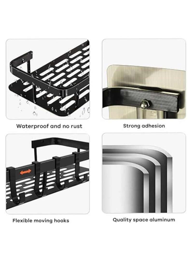 SKY-TOUCH - 2 Pack Shower Caddy,Bathroom Shower Organizer shelves,Rustproof Waterproof& Easy Mount,No Drilling - Self Adhesive,Home Wall Shower Inside Organization,30 * 13 * 4cm,Max Capacity 30lbs - Image 1
