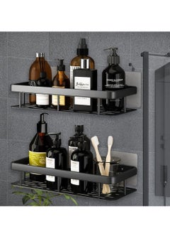 2 Pack Shower Caddy,Bathroom Shower Organizer shelves,Rustproof Waterproof& Easy Mount,No Drilling - Self Adhesive,Home Wall Shower Inside Organization,30 * 13 * 4cm,Max Capacity 30lbs