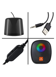 Kisonli RGB Gaming PC Mini USB Speaker Black X11  - Image 4