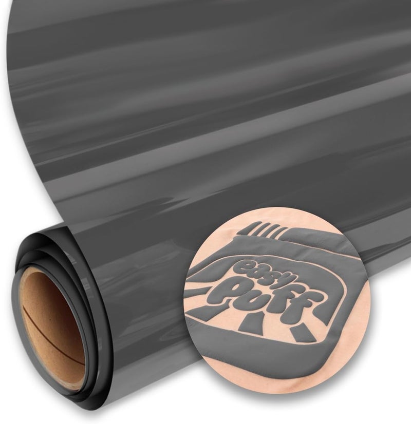 SISER Easy Puff HTV 12x1yd  3D Puffy Heat Transfer Vinyl Dark Gray - Image 1