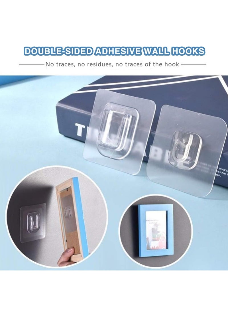 Loquat Double-Sided Adhesive Wall Hooks 10 Pairs, Waterproof and Oilproof Reusable Seamless Hooks, Heavy Duty Self-Adhesive Wall Hook for Kitchen Bathroom Office, Without Punching - Image 5
