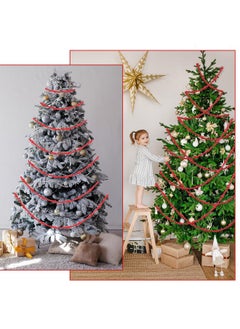 Giegxin Giegxin 32.8 Feet Christmas Wooden Bead Garland Xmas Tree Beads Garland Rustic Wood Beaded Garland Farmhouse Bead Decor for Christmas Holiday Rustic Home Decoration(Red,1 Pcs)  - Image 5