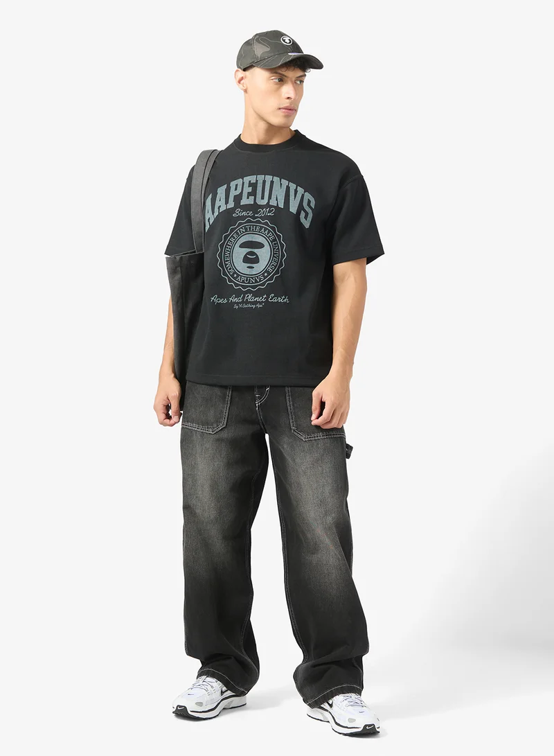 AAPE AAPEUNVS moonface college tee