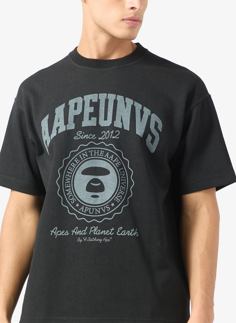 AAPE AAPEUNVS moonface college tee