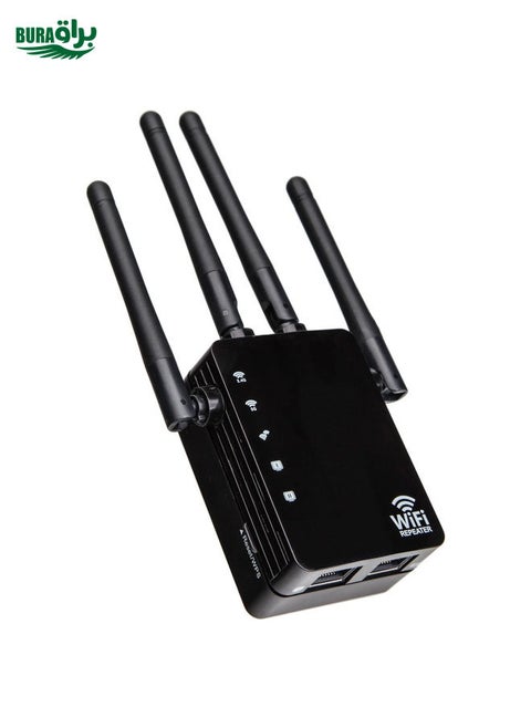 5G/2.4G 1200Mbps WiFi Range Extender WiFi Repeater With 2 Ethernet Ports EU Plug Black