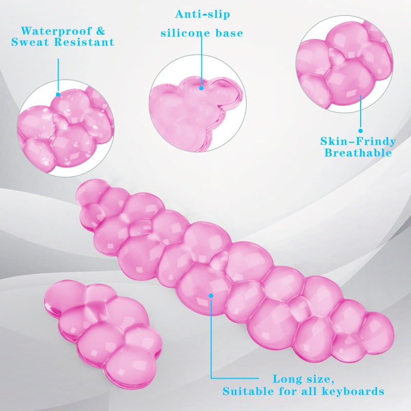 KEPUTAIER Gel Cloud Keyboard and Mouse Wrist Rest, Cute Wrist Support and Arm Support Keyboard Rest for Keyboard and Mouse Typing Pain Reliefï¼ŒSuitable for Office/Computer/Laptop/Gaming (Pink) - Image 3