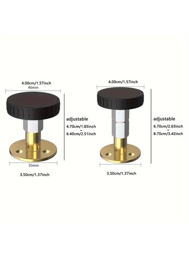4 Pcs Adjustable Headboard Stoppers 47-64mm And 67-87mm Threaded Bed Frame Anti Shake Tool For Wall Fixing - Image 2