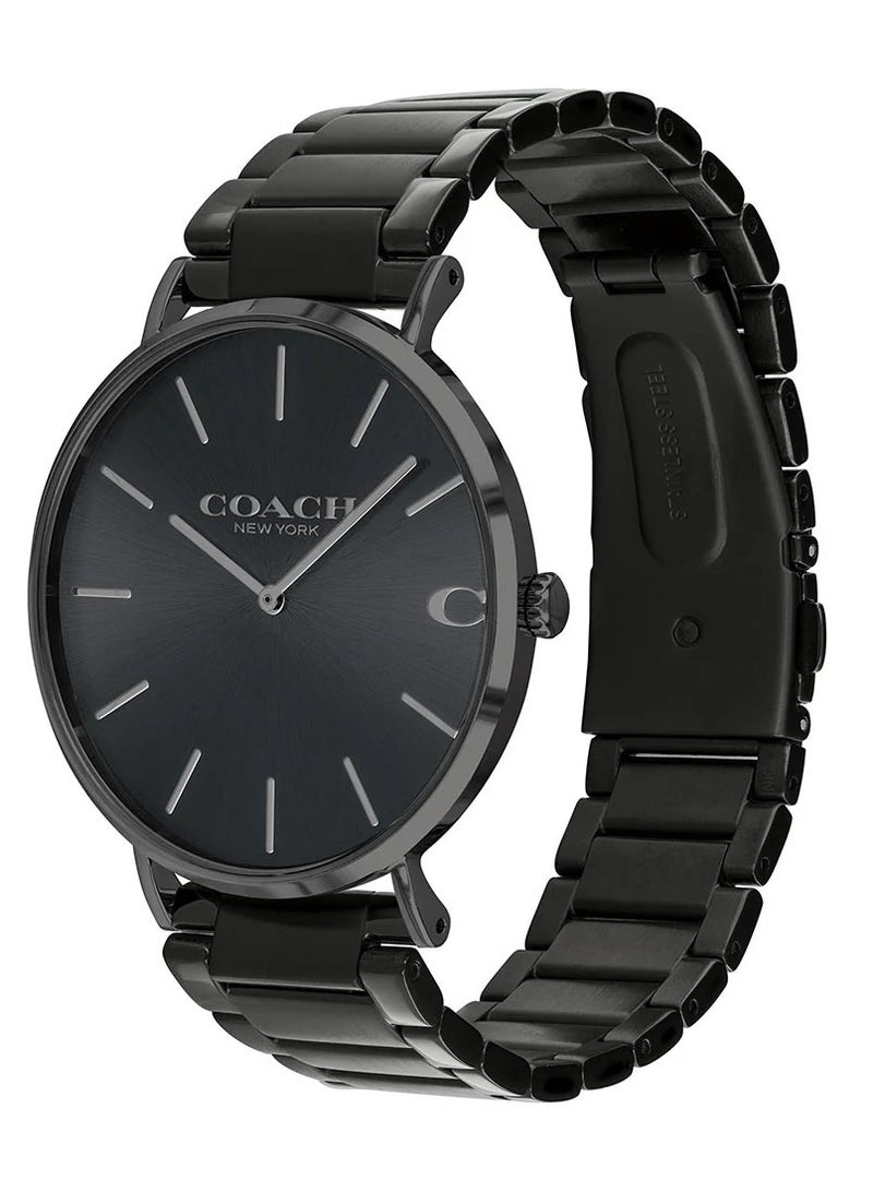COACH Charles Black Dial Black Steel Strap Watch for Men - 14602431 - Image 2