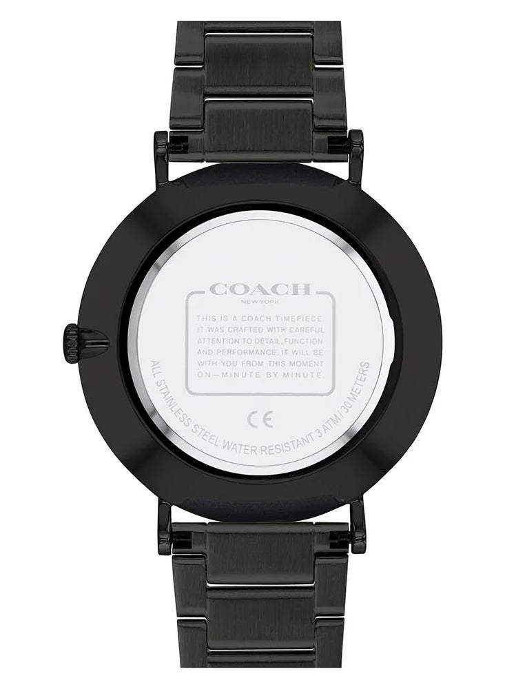 COACH Charles Black Dial Black Steel Strap Watch for Men - 14602431 - Image 4