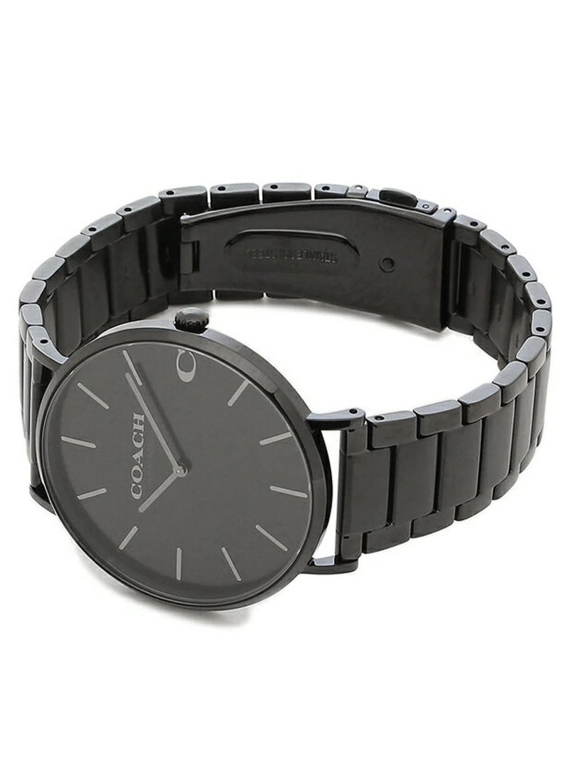 COACH Charles Black Dial Black Steel Strap Watch for Men - 14602431 - Image 3