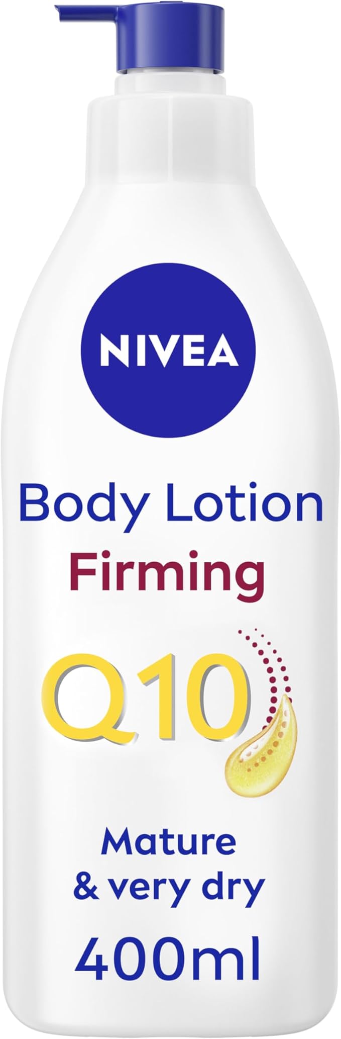 NIVEA Q10 60 Mature Skin Body Lotion 400ml Nourishing Firming Cream with Q10 and Argan Oil NIVEA 72H Moisturising Cream for Ageing and Mature Skin - Image 1