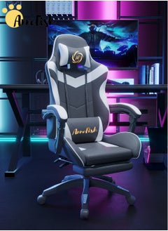 AnneFish Video Gaming Chair High Back Racing Ergonomic Computer With Neck and Lumbar Support Massage  Swivel Desk Office Chair Retractable Footrest for Gamers  - Image 1
