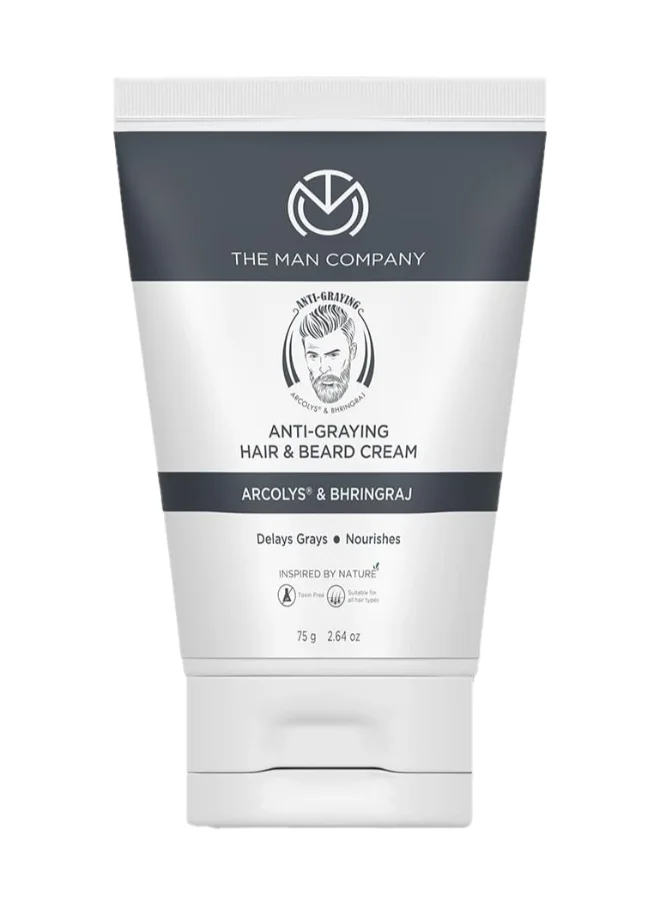 The Man Company Anti-Graying Hair And Beard Cream For Men, All Hair Types 75 G