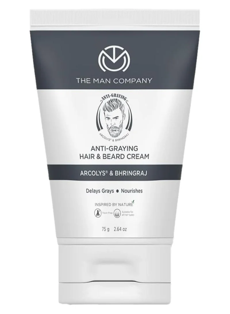 The Man Company Anti-Graying Hair And Beard Cream For Men, All Hair Types 75 G