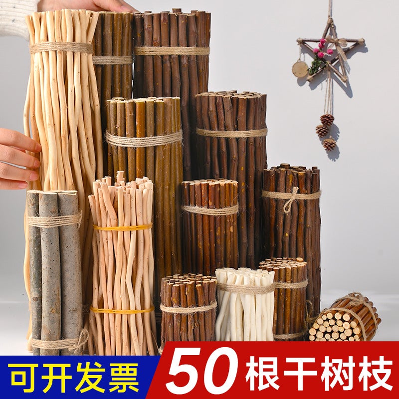 Kindergarten Environmental Creation Materials Dry Branches Decoration Log Color Tree Trunk Branches Wooden Sticks Wooden Strips Willow Branches Art Area Hangings - Image 2