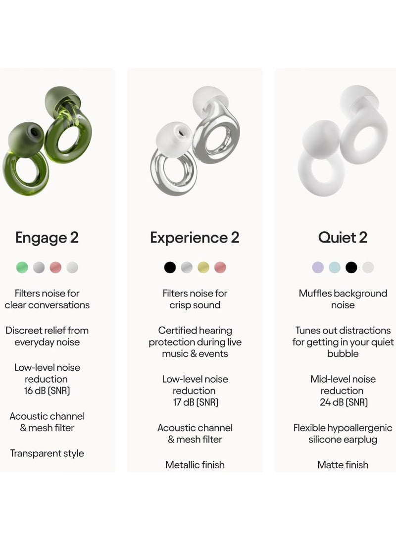 Loop Engage 2 Ear Plugs – Everyday Noise Relief With Clear Speech for Social Gatherings, Work, Conversation, Parenting & Noise Sensitivity – 16 dB Noise Reduction Earplugs - Image 2