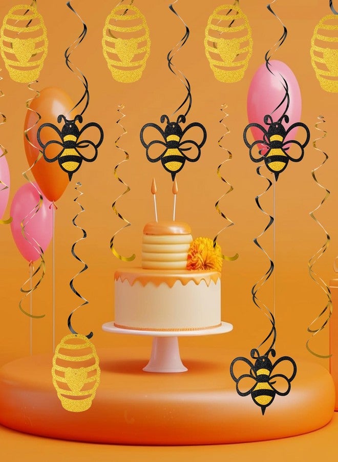 Styquenzer 30 قطعة من زينة النحلة الطنانة المعلقة على شكل دوامة، ديكورات النحلة الطنانة ليوم النحل السعيد، زينة النحلة في عيد الميلاد، حفلات النحل، دوامات من رقائق الألومنيوم، زينة السقف، زينة النحل اللامعة للحفلات - Image 4