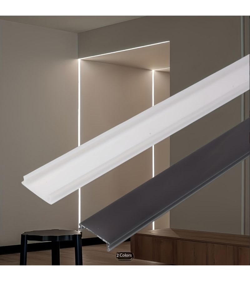 1 Pc 590.55 Inch Or 1181.1 Inch 19mm Wide Black Hard Plastic PC Lampshade Diffuser Cover For Linear LED Flexible Light Strips Light Transmitting Decorative Lampshade - Image 1