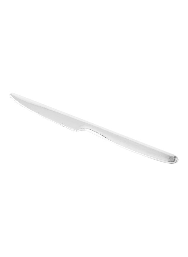 Restaurantware Moderna 7.3 Inch Disposable Knives, 250 Recyclable Plastic Knives - Crack-Resistant, For All Types Of Meals, Silver Plastic Cutlery - Image 1