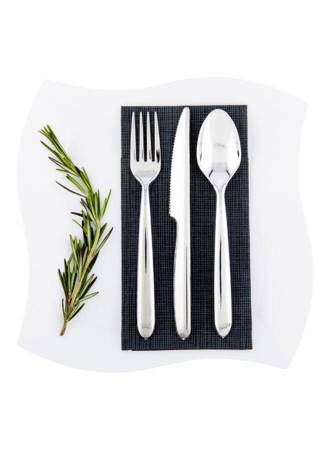 Restaurantware Moderna 7.3 Inch Disposable Knives, 250 Recyclable Plastic Knives - Crack-Resistant, For All Types Of Meals, Silver Plastic Cutlery - Image 2