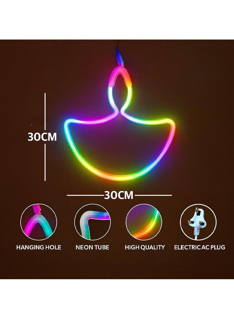 ZAYO LED Diya Lights, Decorative Diya Fairy Lights for Diwali Home Decoration, Festival, Color Changing Diya String Light, Multicolour 30CM - Image 3