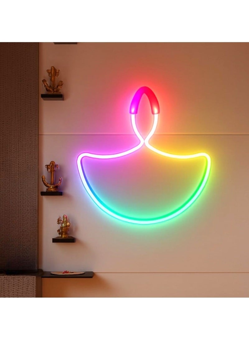 ZAYO LED Diya Lights, Decorative Diya Fairy Lights for Diwali Home Decoration, Festival, Color Changing Diya String Light, Multicolour 30CM - Image 1