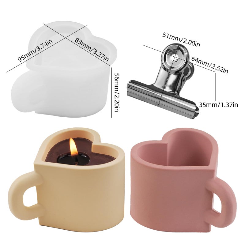 Japleed Heart Shape Silicone Jar Molds, Unique Container Storage Candle Vessels Resin Concrete Cement Molds, Silicone Irregular Resin Box Jewelry Trinket Holder Plant Pot Craft Valentine Decor Mold - Image 3
