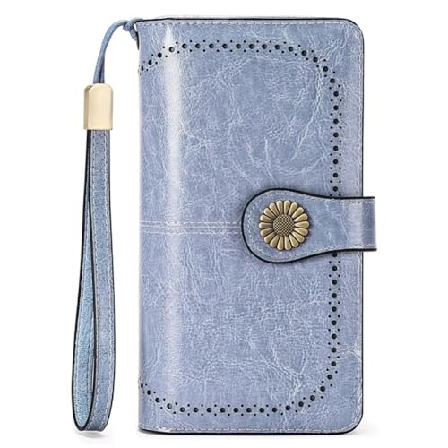 SENDEFN Wallets for Women Leather Credit Card Holder with RFID Blocking Large Capacity Wristlet - Image 3