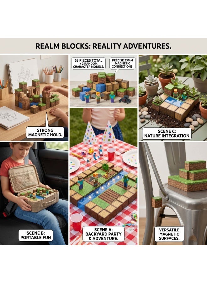 AirYoung Game Magnetic Building Blocks with Random Game Character Models,  Children's Educational Game Accessories,  Miniature World Building Toys Cube Construction,  Puzzle Building Block Family Par - Image 4