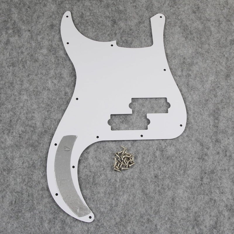 FLEOR P Bass Pickguard Guitar Scratch Plate Pick Guard for 4 String American/Mexican Standard P Bass Style, 4Ply White Pearl - Image 4