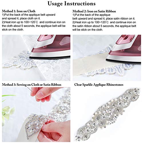 ShiDianYi Rhinestone Bridal Sash, Wedding Dress Belt, Silver Rhinestone Belts for Dresses, Bridal Belt for Wedding Gown - Image 2