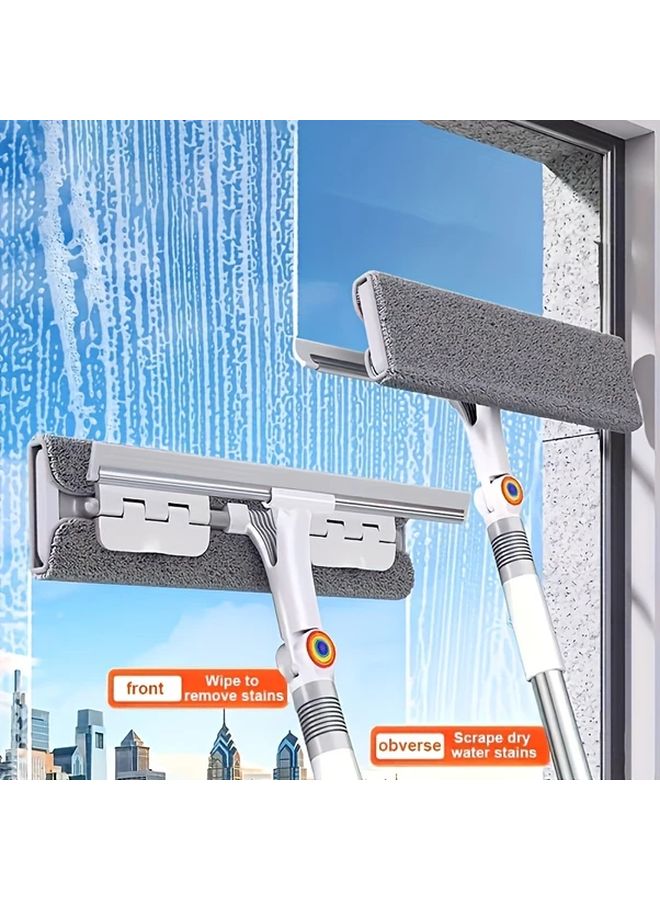 2 In 1 Pink Glass Cleaner Stainless Steel Plastic Multi Functional Window Squeegee - Image 2