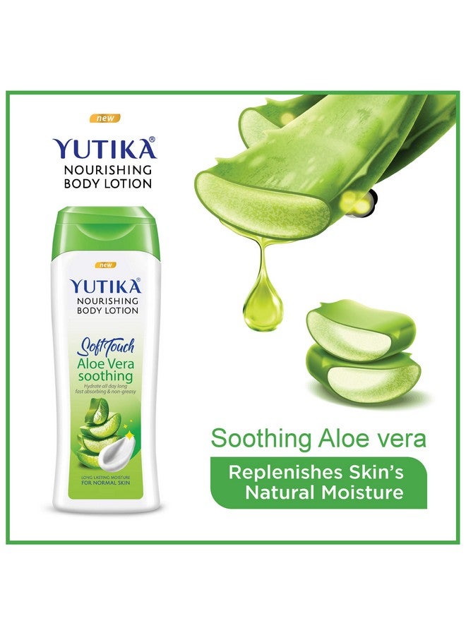 Yuthika Soft Touch Aloe Vera Soothing Nourishing Body Lotion | All-Day Hydration | Fast Absorbing & Non-Greasy | Long Lasting Moisture | For Normal Skin | 300ml (Pack of 3) - Image 4