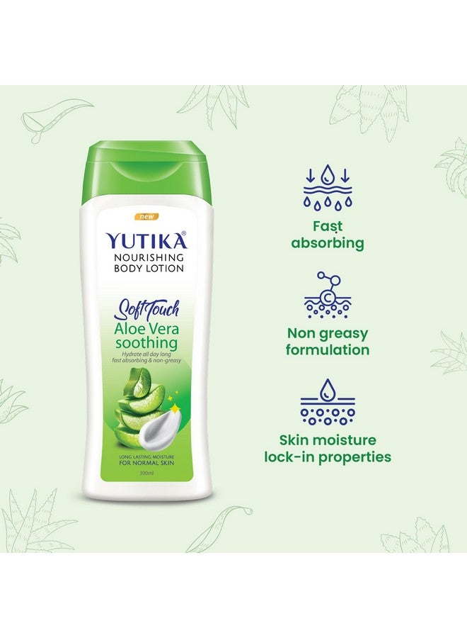 Yuthika Soft Touch Aloe Vera Soothing Nourishing Body Lotion | All-Day Hydration | Fast Absorbing & Non-Greasy | Long Lasting Moisture | For Normal Skin | 300ml (Pack of 3) - Image 5