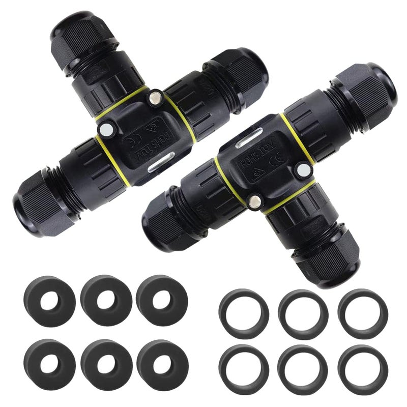 IP68 Waterproof Cable Connector 3Channel 3Poles Outdoor Waterprrof Junction Box ConnectorIdeal for 2 or 3 Pin Cables 412mmUse for Outdoor BillboardsTunnel LightsRoad Landscape Lights